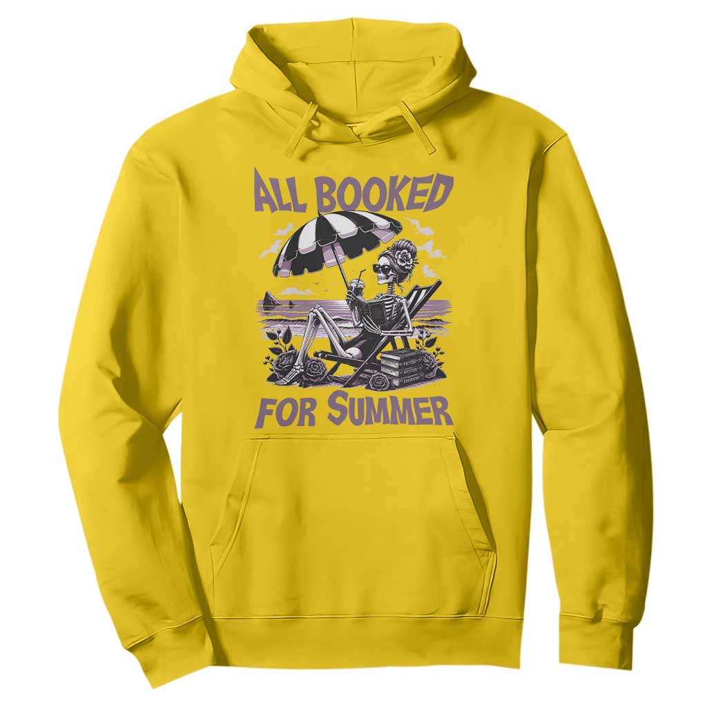 Funny Skeleton Reading At The Beach Hoodie All Booked For Summer TS12 Daisy Print Your Wear