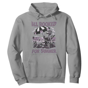 Funny Skeleton Reading At The Beach Hoodie All Booked For Summer TS12 Sport Gray Print Your Wear