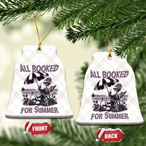 Funny Skeleton Reading At The Beach Ceramic Ornament All Booked For Summer TS12 Print Your Wear