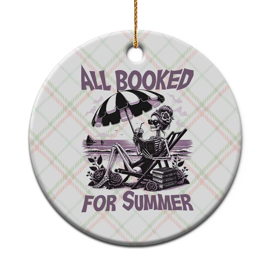 Funny Skeleton Reading At The Beach Ceramic Ornament All Booked For Summer TS12 1pc Christmas Plaid Print Your Wear