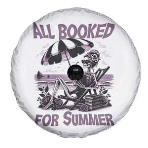 Funny Skeleton Reading At The Beach Spare Tire Cover All Booked For Summer TS12 Print Your Wear