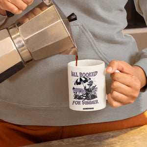 Funny Skeleton Reading At The Beach Coffee Mug All Booked For Summer TS12 Print Your Wear