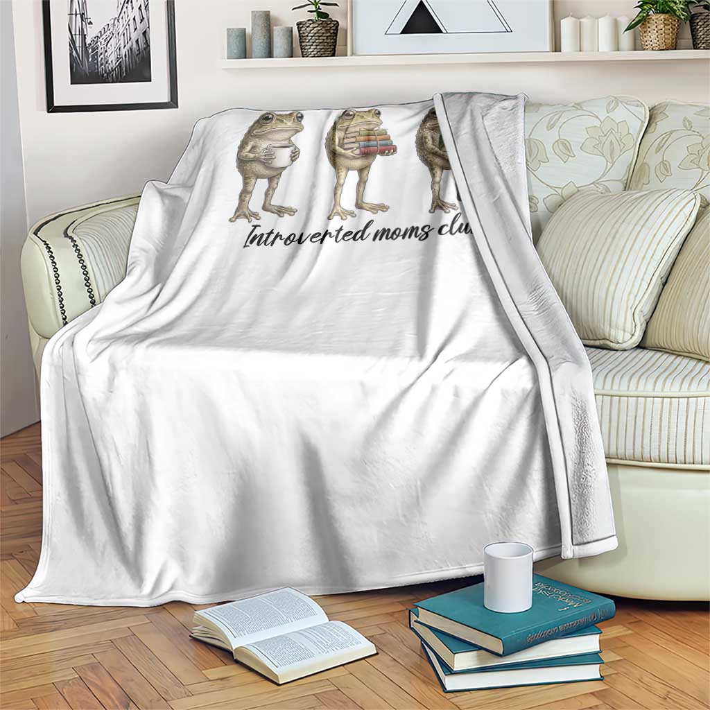 Introverted Moms Club Frog Graphic Throw Blanket Funny Mothers Day Gift TS12 Print Your Wear