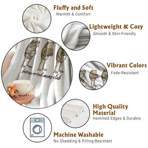 Introverted Moms Club Frog Graphic Throw Blanket Funny Mothers Day Gift TS12 Print Your Wear