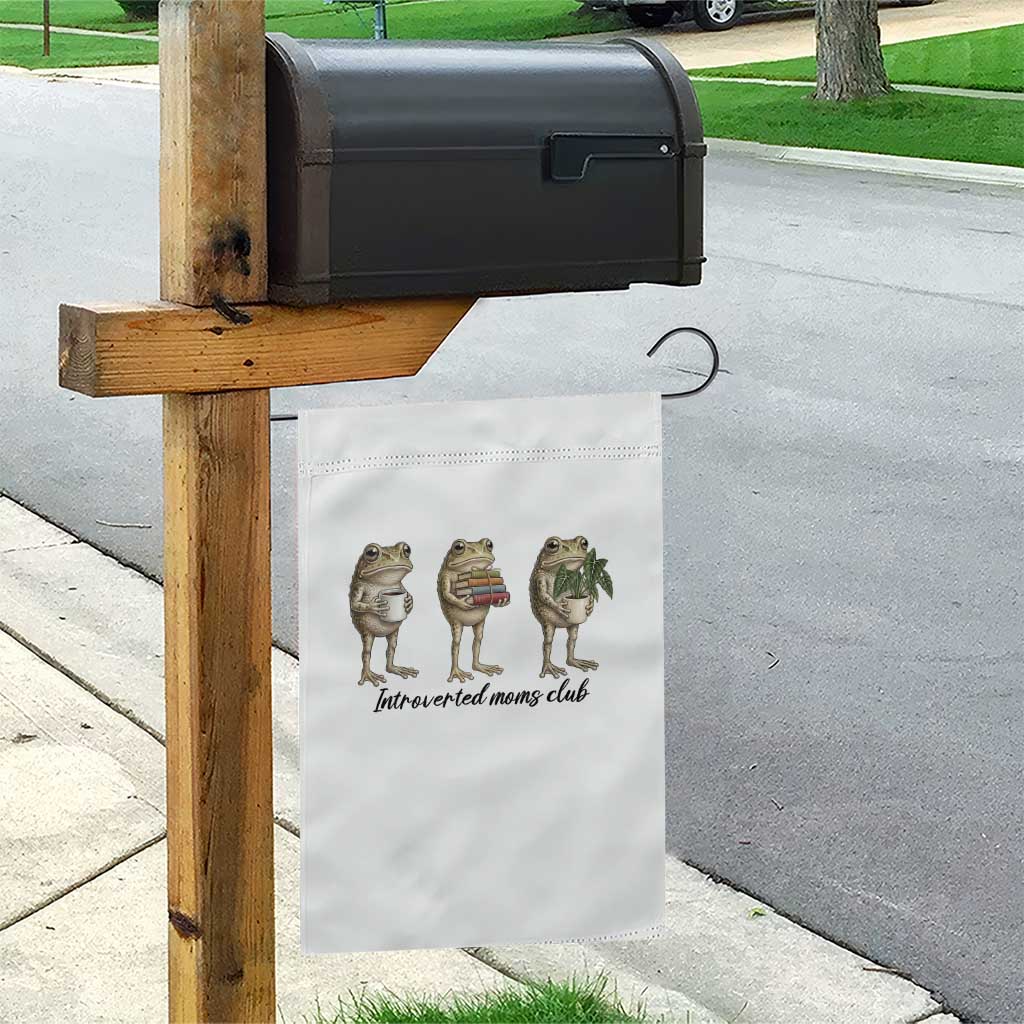 Introverted Moms Club Frog Graphic Garden Flag Funny Mothers Day Gift TS12 Print Your Wear