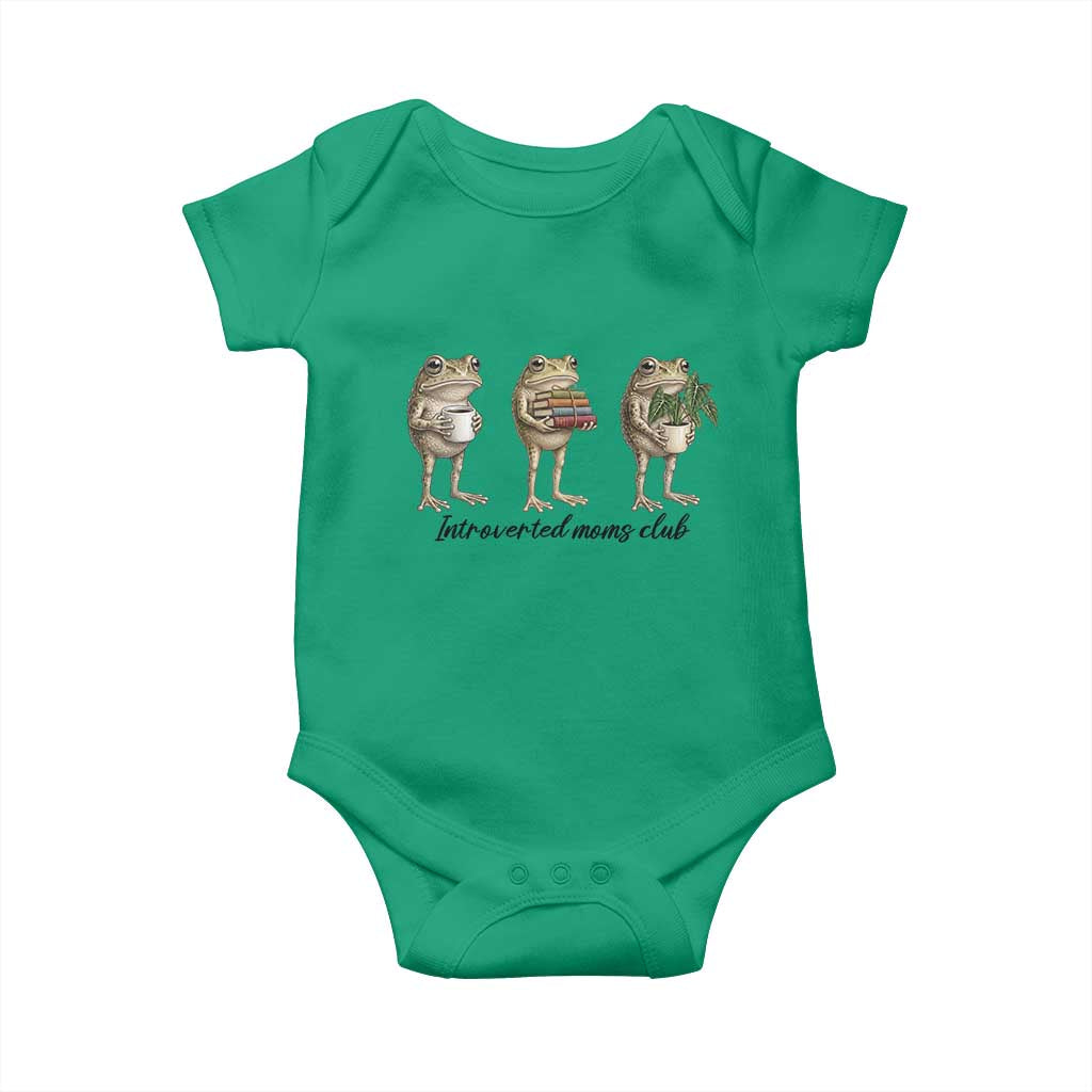 Introverted Moms Club Frog Graphic Baby Onesie Funny Mothers Day Gift TS12 Irish Green Print Your Wear