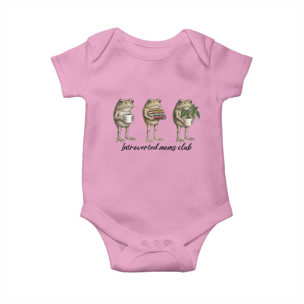 Introverted Moms Club Frog Graphic Baby Onesie Funny Mothers Day Gift TS12 Light Pink Print Your Wear