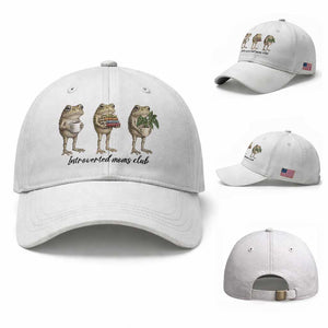 Introverted Moms Club Frog Graphic Baseball Cap Funny Mothers Day Gift TS12 Baseball Cap Universal Fit White Print Your Wear