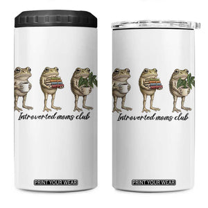 Introverted Moms Club Frog Graphic 4 in 1 Can Cooler Tumbler Funny Mothers Day Gift TS12 One Size: 16 oz White Print Your Wear