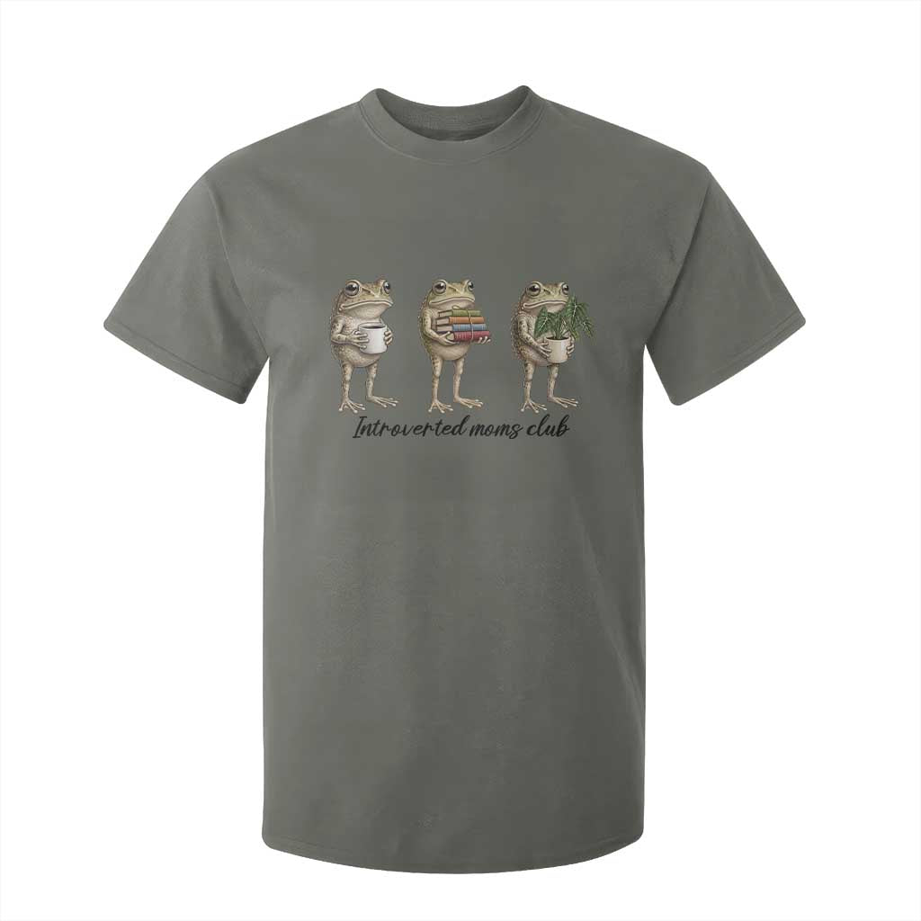 Introverted Moms Club Frog Graphic T Shirt For Kid Funny Mothers Day Gift TS12 Military Green Print Your Wear