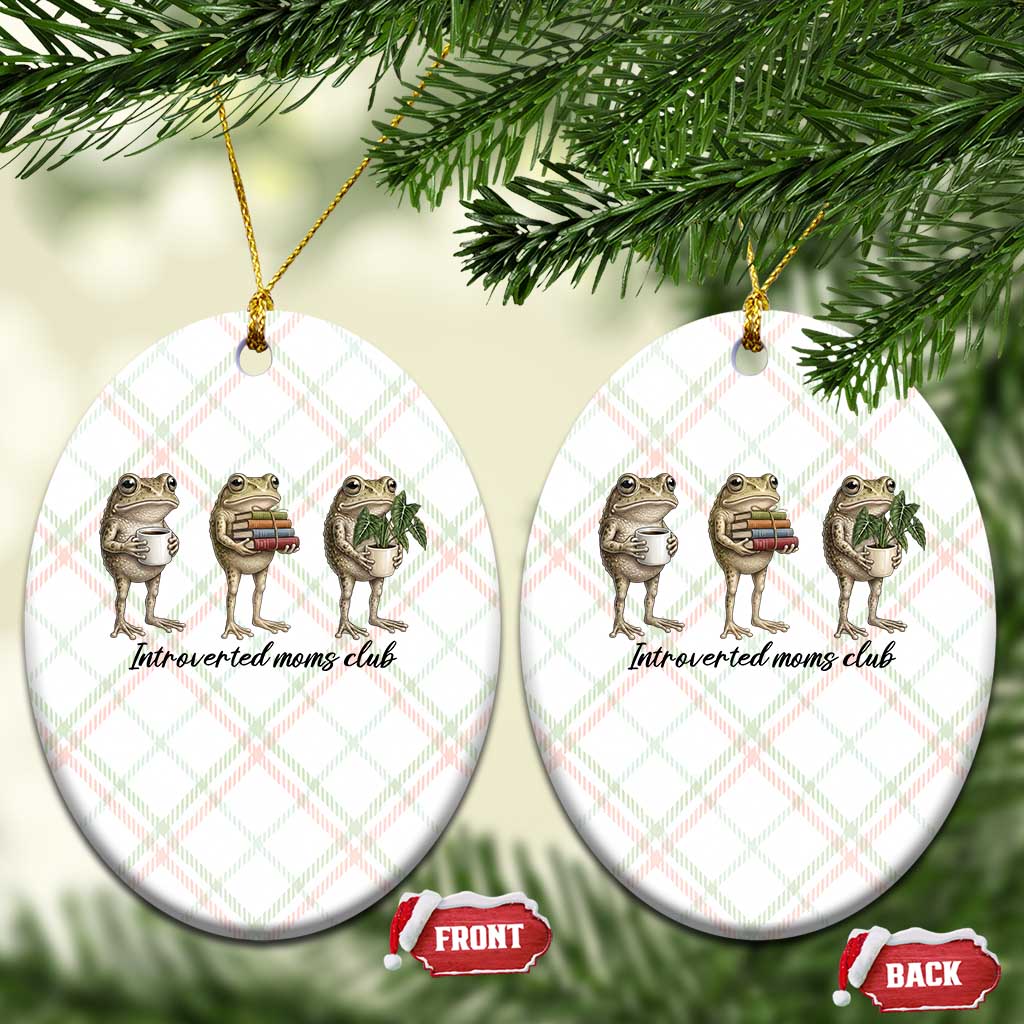 Introverted Moms Club Frog Graphic Ceramic Ornament Funny Mothers Day Gift TS12 Print Your Wear