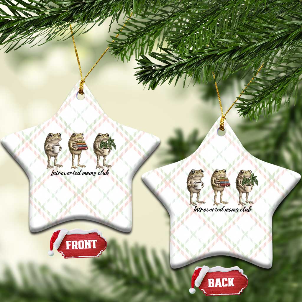 Introverted Moms Club Frog Graphic Ceramic Ornament Funny Mothers Day Gift TS12 Print Your Wear