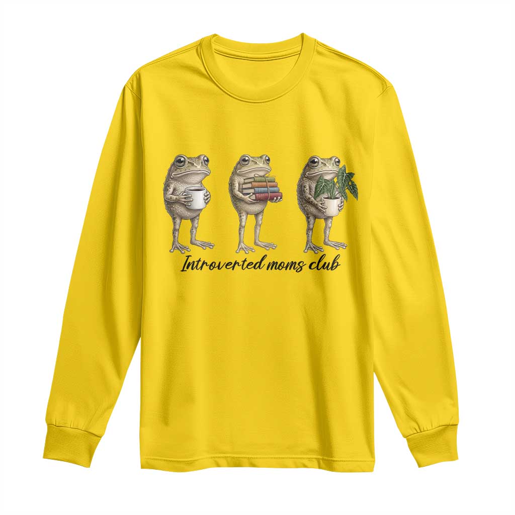 Introverted Moms Club Frog Graphic Long Sleeve Shirt Funny Mothers Day Gift TS12 Daisy Print Your Wear