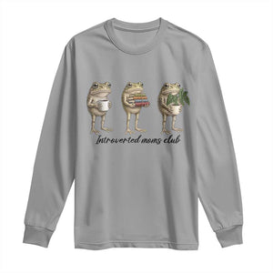 Introverted Moms Club Frog Graphic Long Sleeve Shirt Funny Mothers Day Gift TS12 Sport Gray Print Your Wear