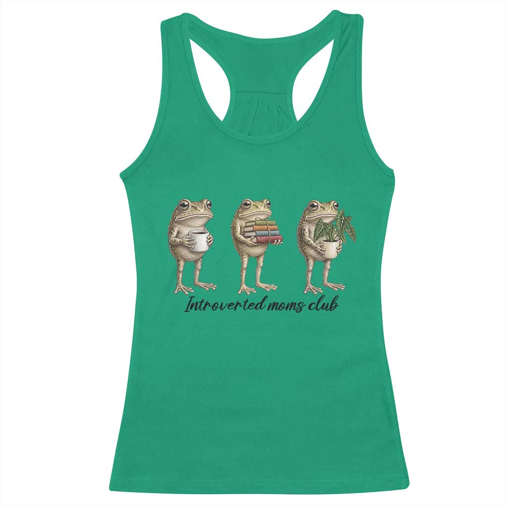 Introverted Moms Club Frog Graphic Racerback Tank Top Funny Mothers Day Gift TS12 Irish Green Print Your Wear