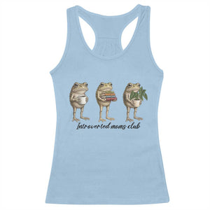 Introverted Moms Club Frog Graphic Racerback Tank Top Funny Mothers Day Gift TS12 Light Blue Print Your Wear