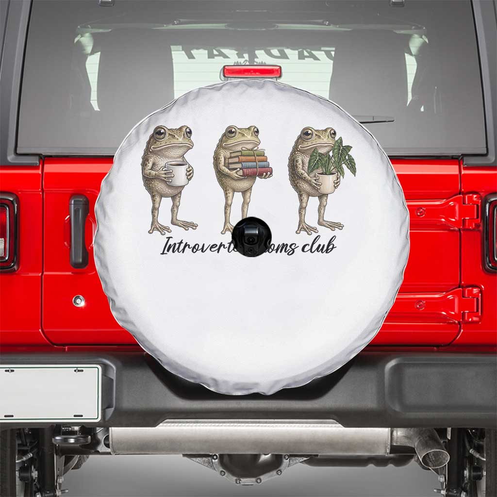 Introverted Moms Club Frog Graphic Spare Tire Cover Funny Mothers Day Gift TS12 White Print Your Wear