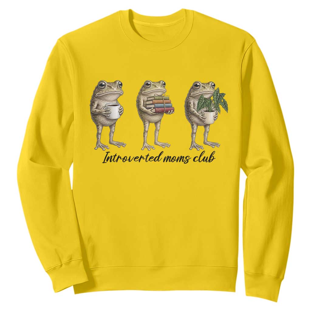 Introverted Moms Club Frog Graphic Sweatshirt Funny Mothers Day Gift TS12 Daisy Print Your Wear
