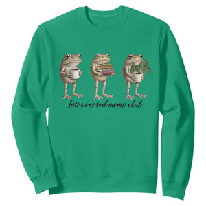 Introverted Moms Club Frog Graphic Sweatshirt Funny Mothers Day Gift TS12 Irish Green Print Your Wear