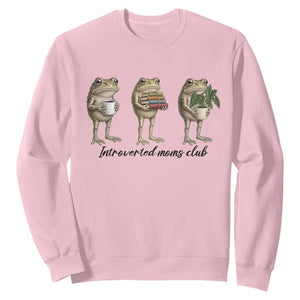 Introverted Moms Club Frog Graphic Sweatshirt Funny Mothers Day Gift TS12 Light Pink Print Your Wear