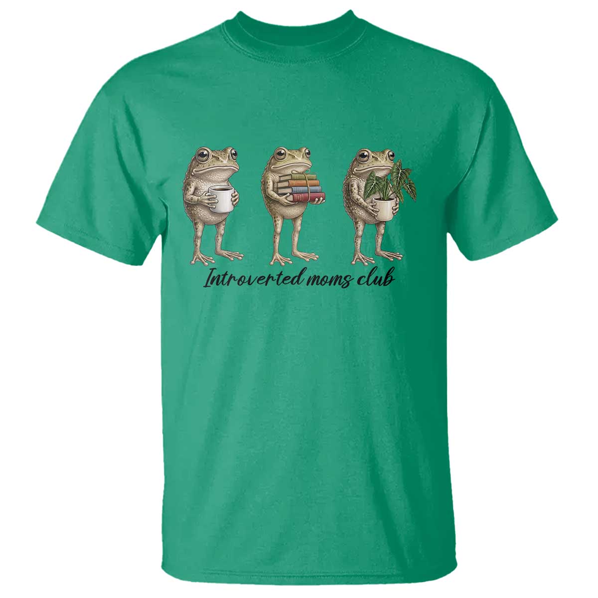 Introverted Moms Club Frog Graphic T Shirt Funny Mothers Day Gift TS12 Irish Green Print Your Wear