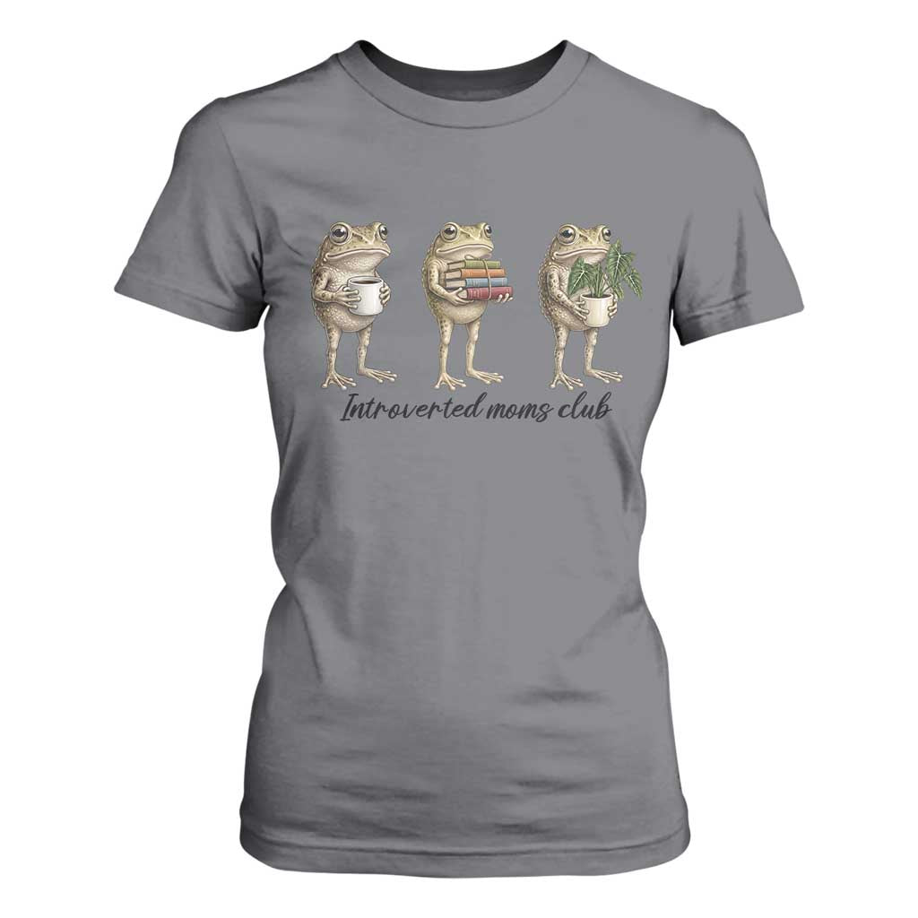 Introverted Moms Club Frog Graphic T Shirt For Women Funny Mothers Day Gift TS12 Charcoal Print Your Wear