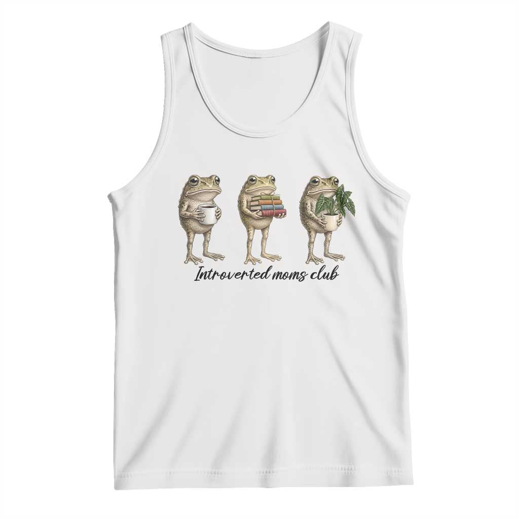 Introverted Moms Club Frog Graphic Tank Top Funny Mothers Day Gift TS12 White Print Your Wear