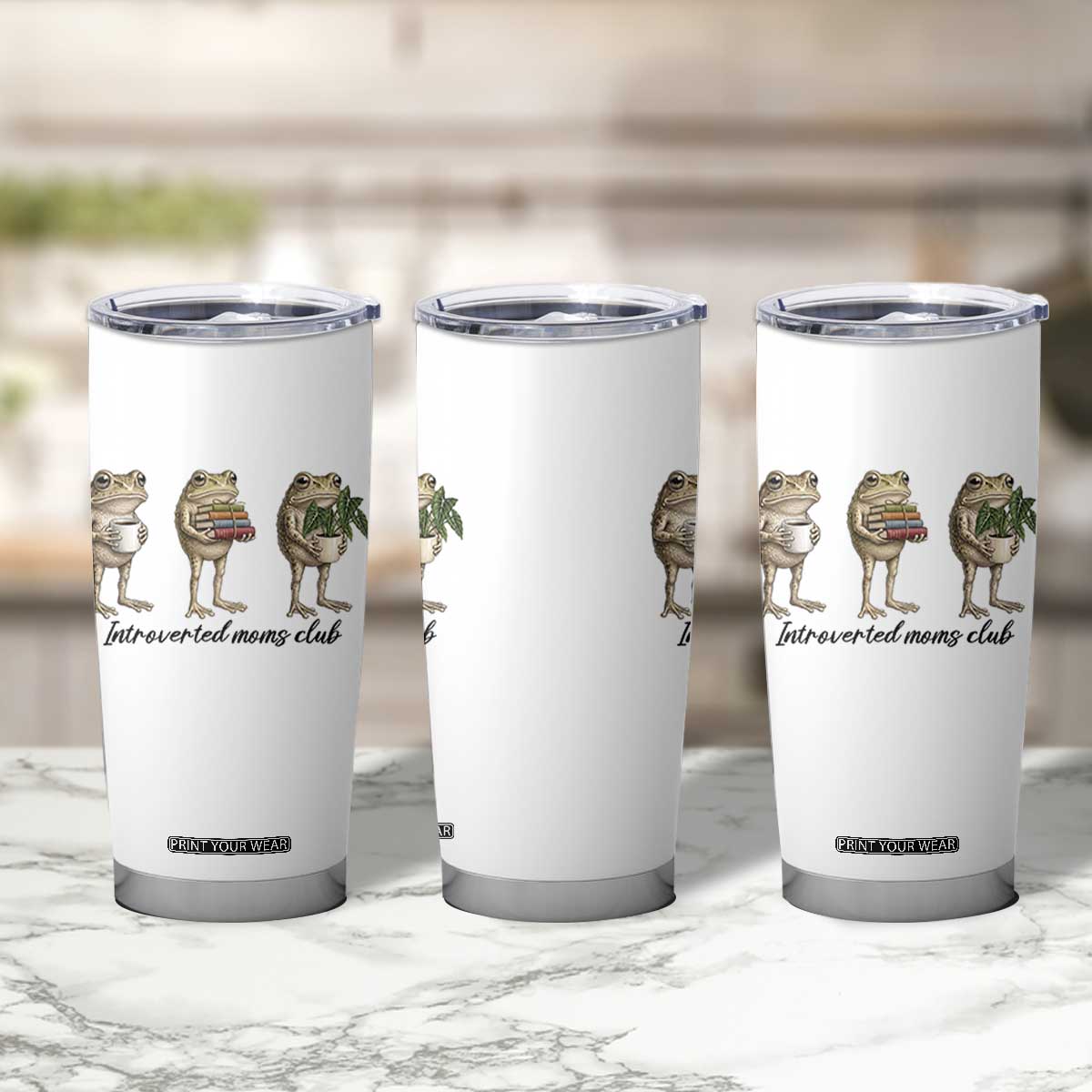 Introverted Moms Club Frog Graphic Tumbler Cup Funny Mothers Day Gift TS12 Print Your Wear