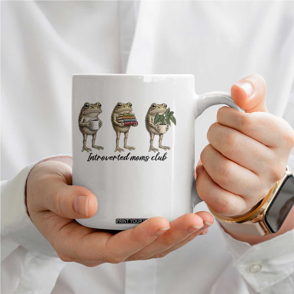 Introverted Moms Club Frog Graphic Coffee Mug Funny Mothers Day Gift TS12 Print Your Wear
