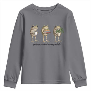 Introverted Moms Club Frog Graphic Youth Sweatshirt Funny Mothers Day Gift TS12 Charcoal Print Your Wear