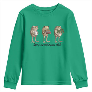 Introverted Moms Club Frog Graphic Youth Sweatshirt Funny Mothers Day Gift TS12 Irish Green Print Your Wear