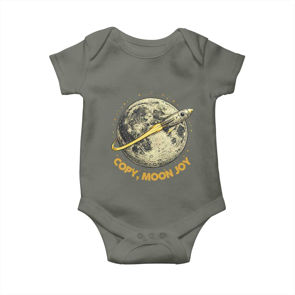 Copy Moon Joy Space Lover Lunar Mission Baby Onesie Astronaut Sci Fi Graphic TS12 Military Green Print Your Wear