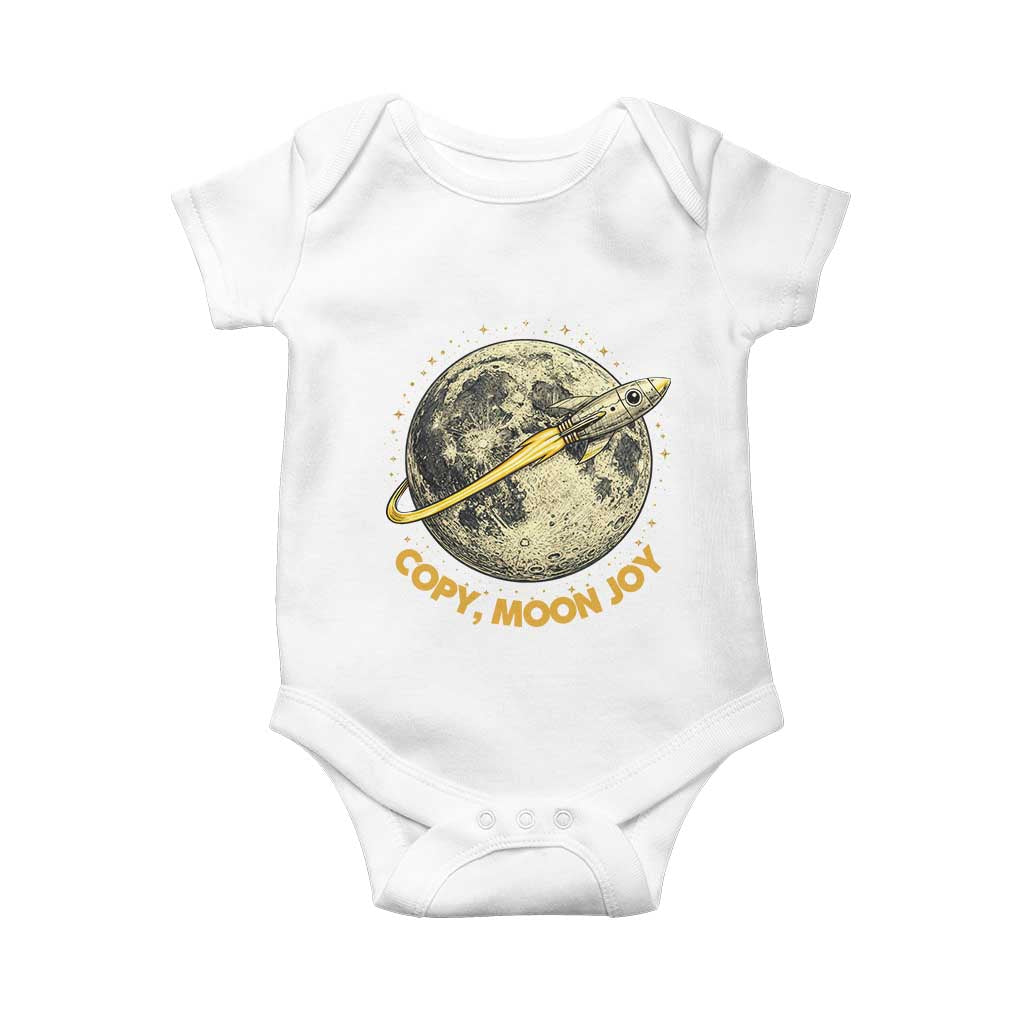 Copy Moon Joy Space Lover Lunar Mission Baby Onesie Astronaut Sci Fi Graphic TS12 White Print Your Wear