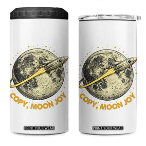 Copy Moon Joy Space Lover Lunar Mission 4 in 1 Can Cooler Tumbler Astronaut Sci Fi Graphic TS12 One Size: 16 oz White Print Your Wear