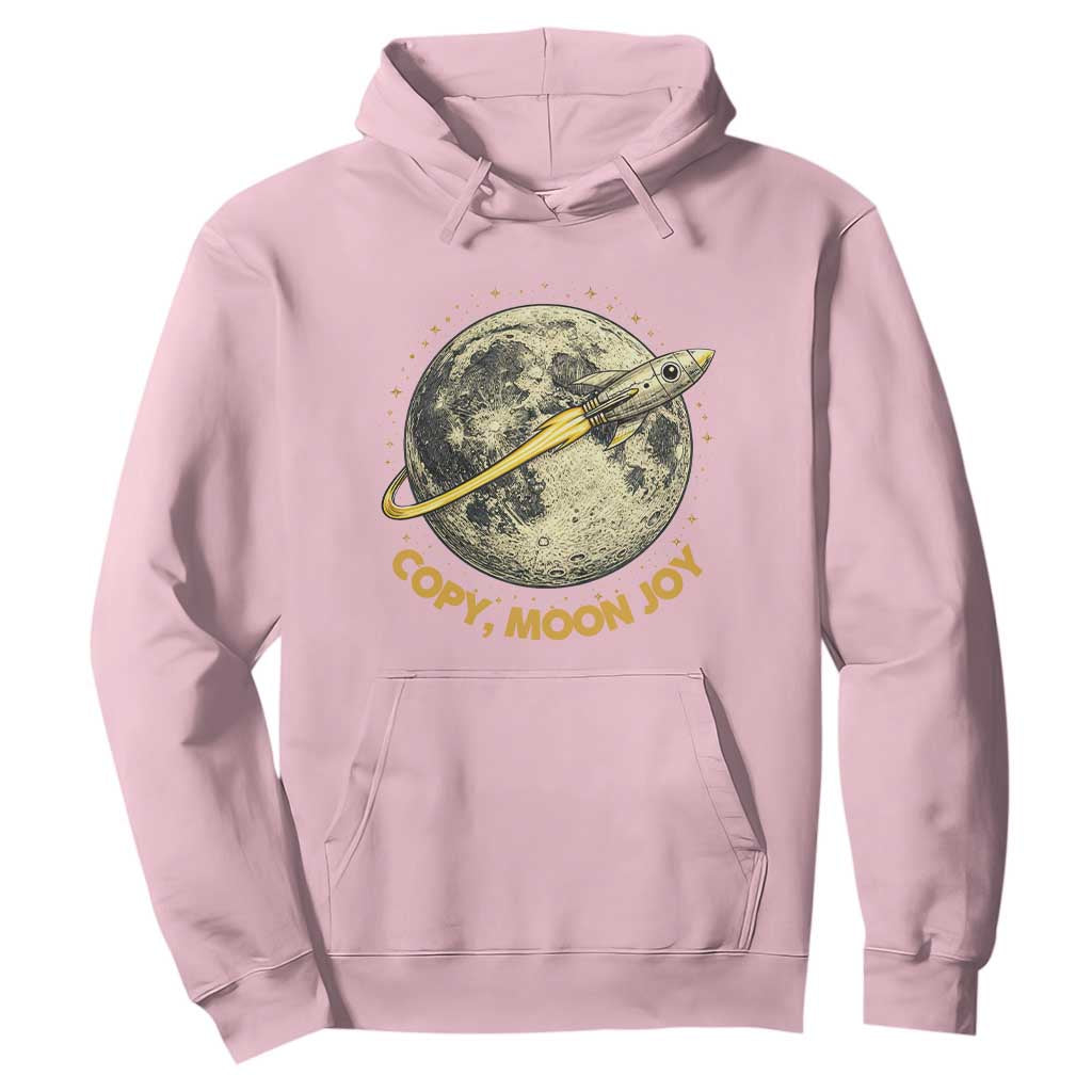 Copy Moon Joy Space Lover Lunar Mission Hoodie Astronaut Sci Fi Graphic TS12 Light Pink Print Your Wear