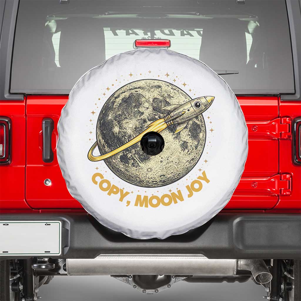 Copy Moon Joy Space Lover Lunar Mission Spare Tire Cover Astronaut Sci Fi Graphic TS12 White Print Your Wear