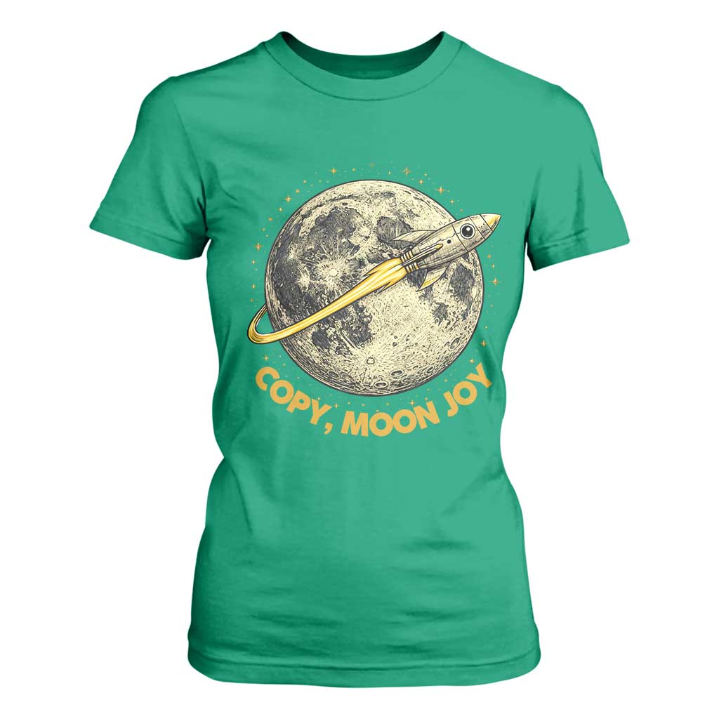 Copy Moon Joy Space Lover Lunar Mission T Shirt For Women Astronaut Sci Fi Graphic TS12 Irish Green Print Your Wear