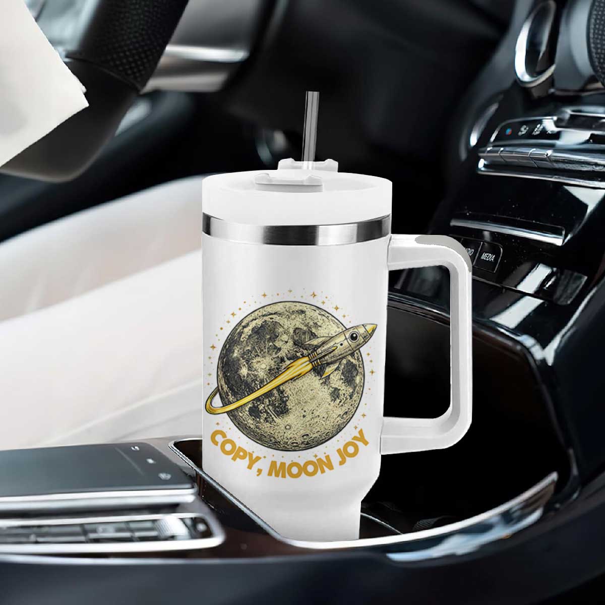 Copy Moon Joy Space Lover Lunar Mission Tumbler With Handle Astronaut Sci Fi Graphic TS12 Print Your Wear