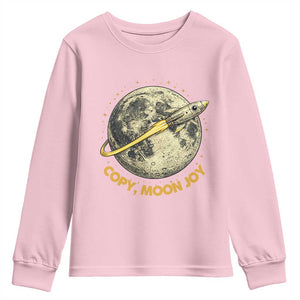 Copy Moon Joy Space Lover Lunar Mission Youth Sweatshirt Astronaut Sci Fi Graphic TS12 Light Pink Print Your Wear