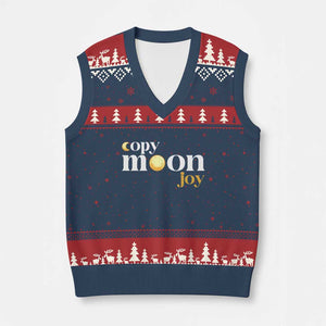 Copy Moon Joy Statement Full Moon V-Neck Knit Sweater Vest Space Exploration Lunar Journey 2026 TS12 Navy Red Print Your Wear