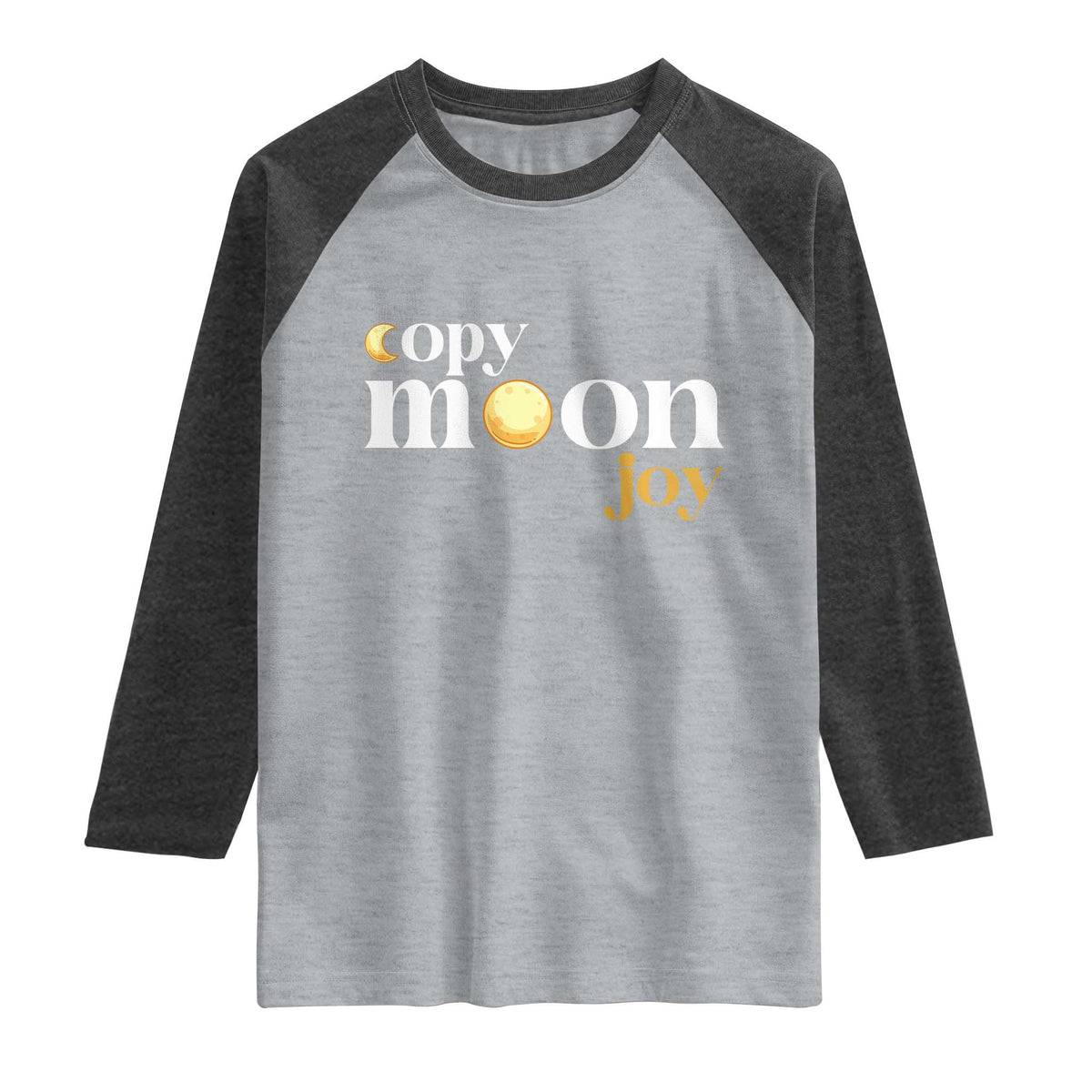 Copy Moon Joy Statement Full Moon Raglan Shirt Space Exploration Lunar Journey 2026 TS12 Heather Gray Heather Charcoal Print Your Wear