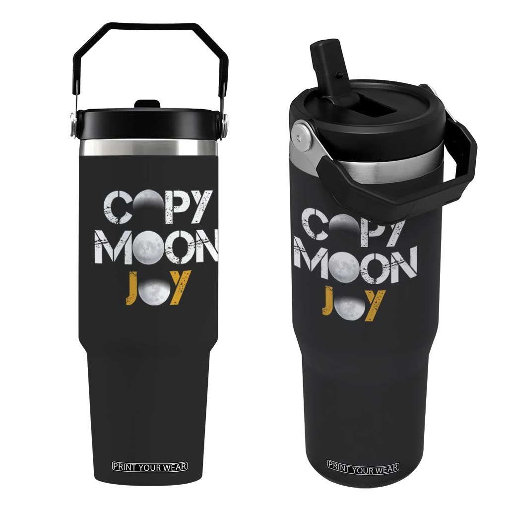 Lunar Mission Astronaut Space Lover Flip Straw Tumbler Copy Moon Joy Sci Fi Graphic TS12 One Size: 30 oz Black Print Your Wear