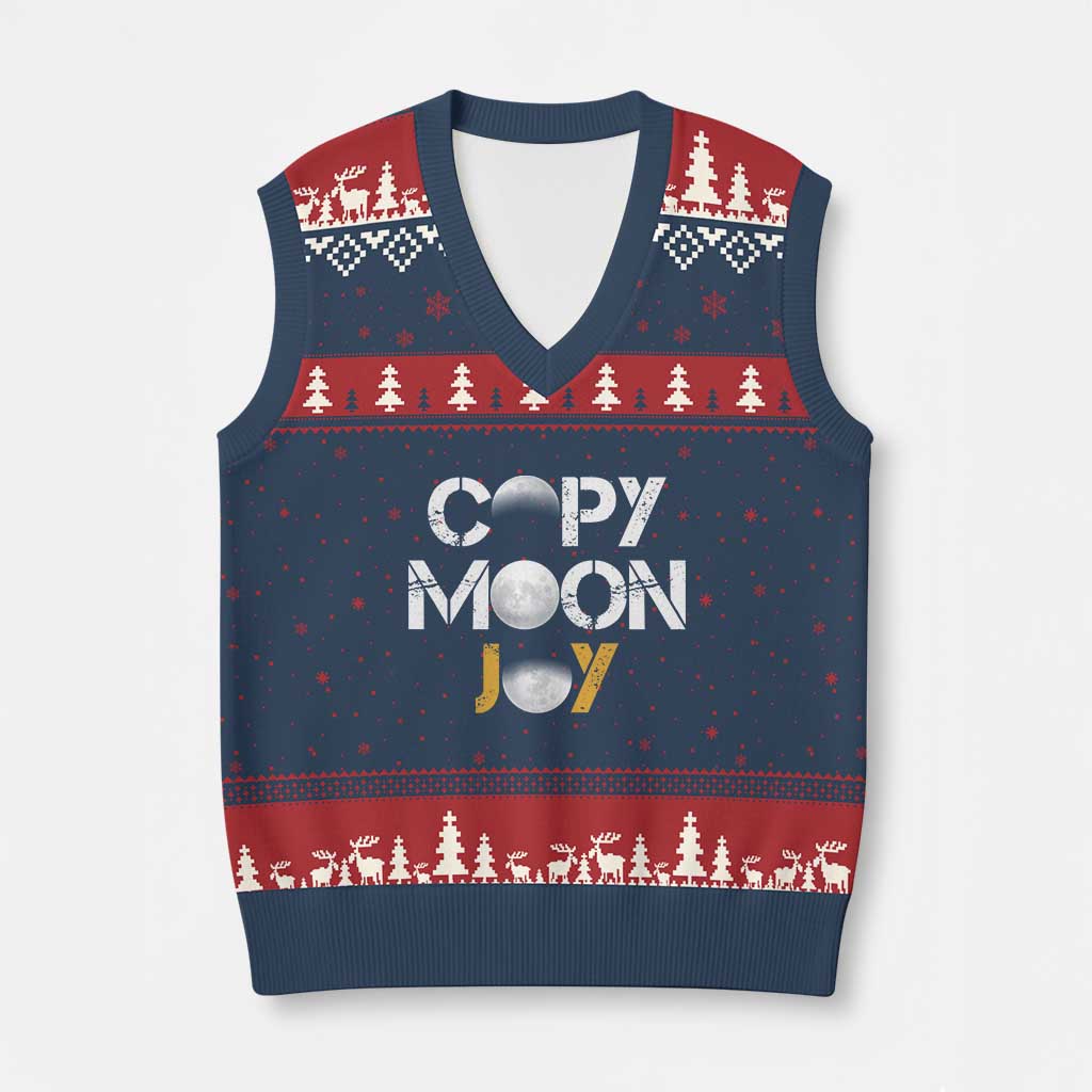 Lunar Mission Astronaut Space Lover V-Neck Knit Sweater Vest Copy Moon Joy Sci Fi Graphic TS12 Navy Red Print Your Wear