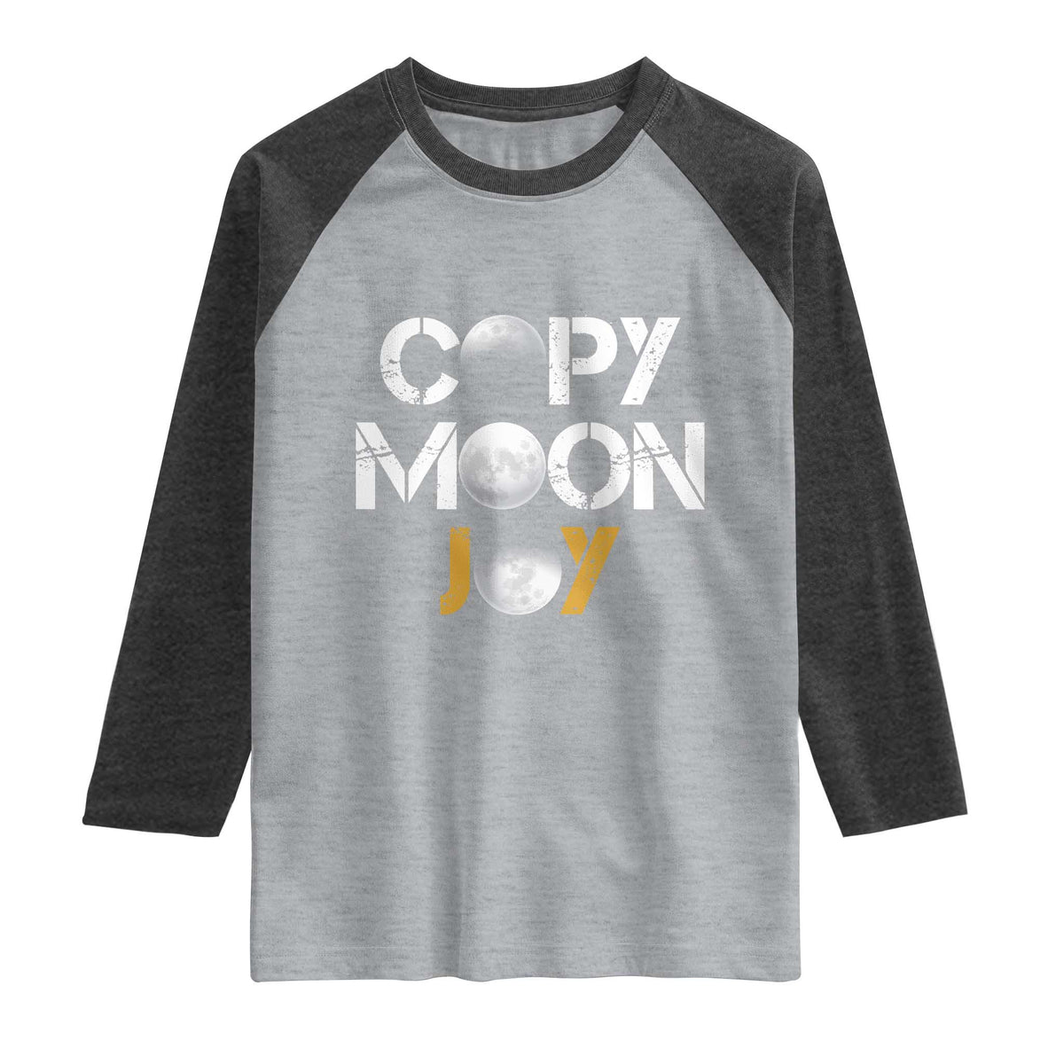 Lunar Mission Astronaut Space Lover Raglan Shirt Copy Moon Joy Sci Fi Graphic TS12 Heather Gray Heather Charcoal Print Your Wear