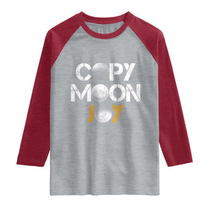 Lunar Mission Astronaut Space Lover Raglan Shirt Copy Moon Joy Sci Fi Graphic TS12 Heather Gray Heather Red Print Your Wear