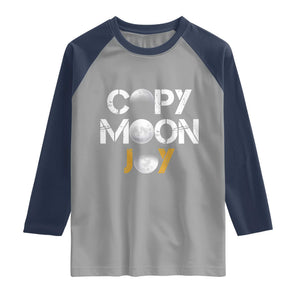 Lunar Mission Astronaut Space Lover Raglan Shirt Copy Moon Joy Sci Fi Graphic TS12 Sport Gray Navy Print Your Wear