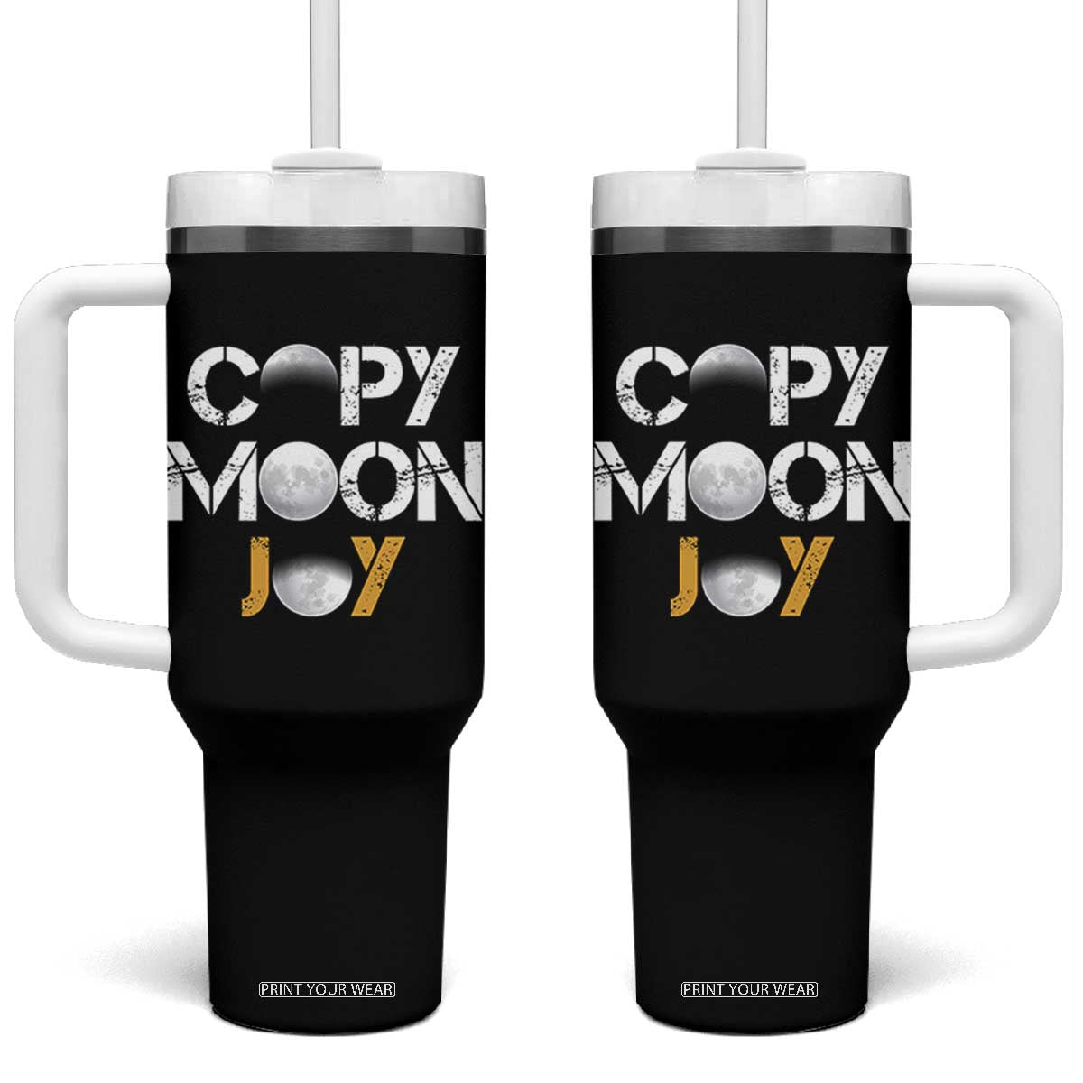 Lunar Mission Astronaut Space Lover Tumbler With Handle Copy Moon Joy Sci Fi Graphic TS12 One Size: 40 oz Black Print Your Wear