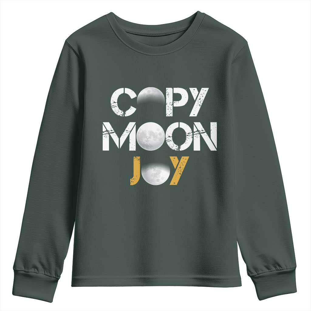 Lunar Mission Astronaut Space Lover Youth Sweatshirt Copy Moon Joy Sci Fi Graphic TS12 Dark Forest Green Print Your Wear