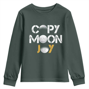 Lunar Mission Astronaut Space Lover Youth Sweatshirt Copy Moon Joy Sci Fi Graphic TS12 Dark Forest Green Print Your Wear