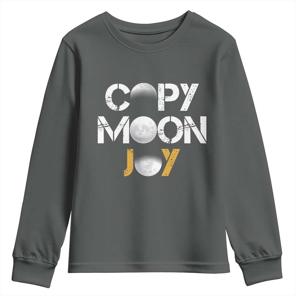 Lunar Mission Astronaut Space Lover Youth Sweatshirt Copy Moon Joy Sci Fi Graphic TS12 Dark Heather Print Your Wear